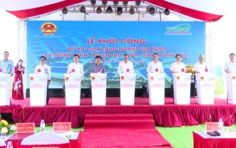 HUYỆN THỌ XUÂN: LỄ KHỞI CÔNG DỰ ÁN CỤM CÔNG NGHIỆP THỌ MINH